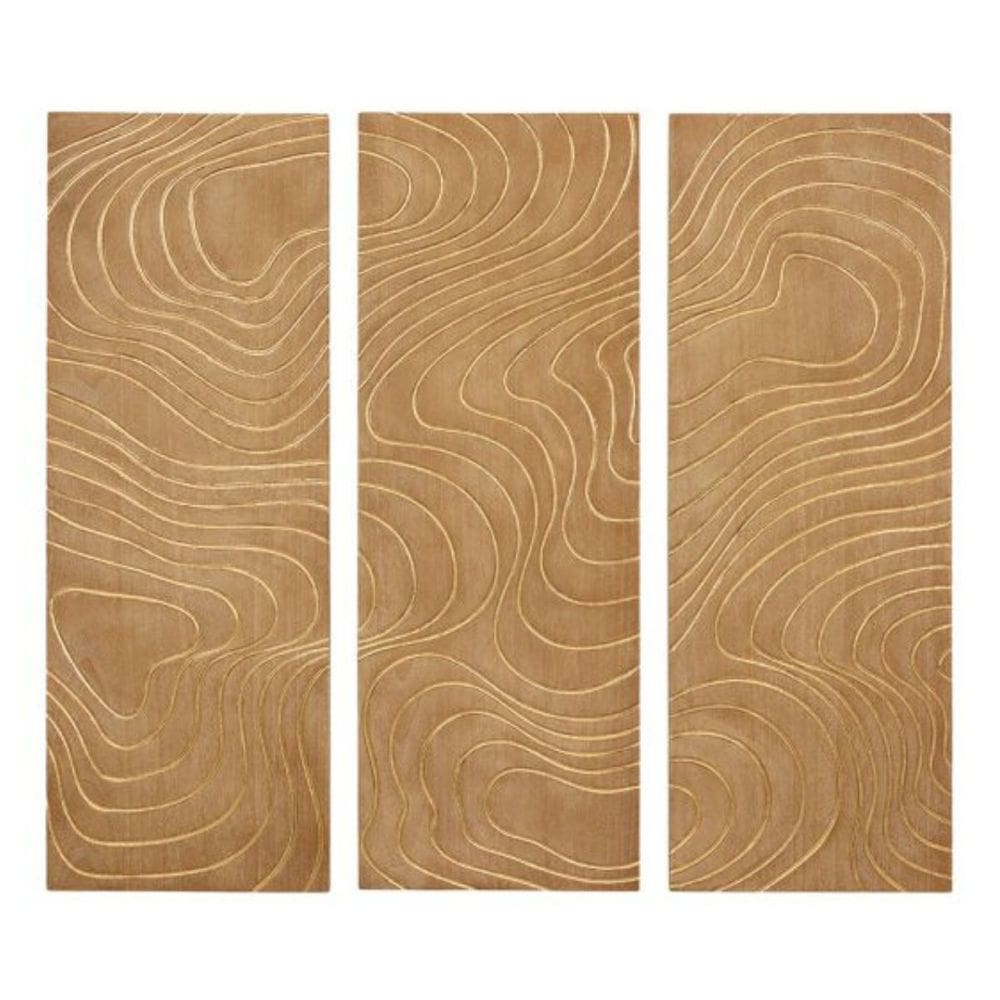 Quadro Mart Em MDFC/ Detalhe Dourado19972 C/3pçs 110x40x3cm