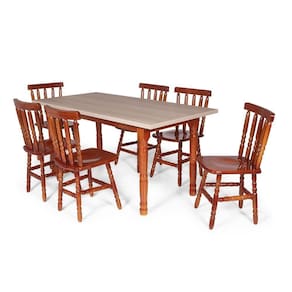 Conj Jantar 160x80cm Mel + 6 Cadeiras Mônaco Mel