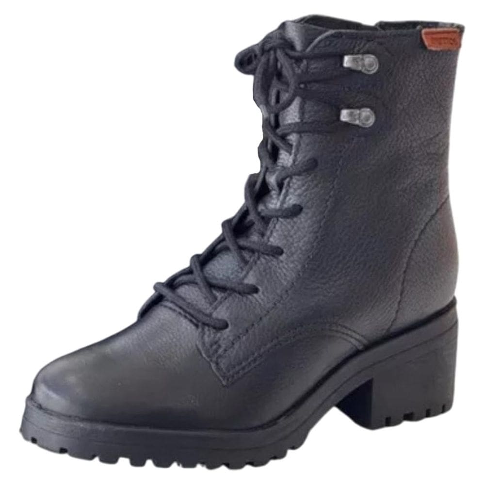 Coturno Feminino Couro Palmilha Macia Estilo Urbano Bottero