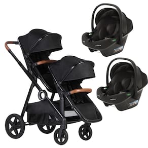 Carrinho De Bebe Gemeos Go 2 Com Bebe Conforto Black - Kikka Boo