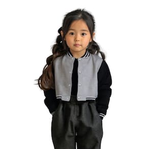 Jaqueta Cropped Colegial Moletom Infantil Lisa Sem Bolsos