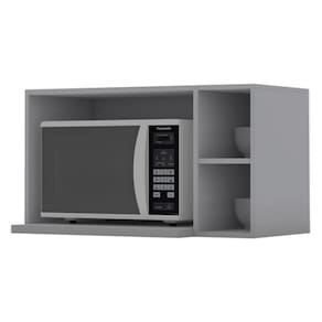 Armario Aereo Para Microondas MDF 80 cm Americana C557 Cinza Henn