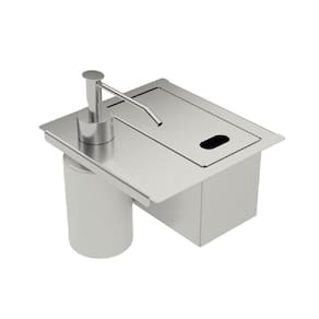 Porta Esponja Tramontina com Tampa e Dosador Aço Inox 94534026
