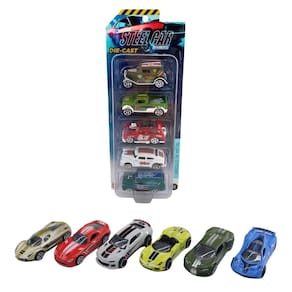 Kit com 5 Mini Veículos Die Cast Garagem S.A.