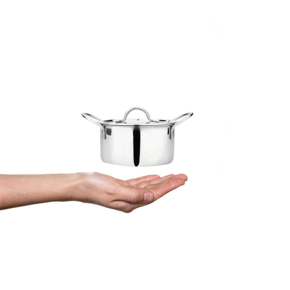 Panela Mini Cacarola 10cm Inox Couvert Entrada e Tampa