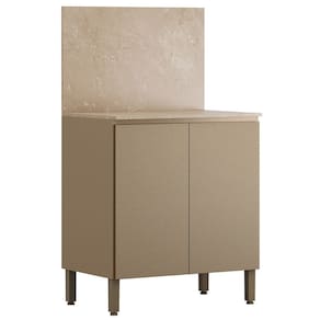 Balcão de Cozinha Com Tampo 80cm 2 Portas Minsk Vanilla Z06 - Mpozenato