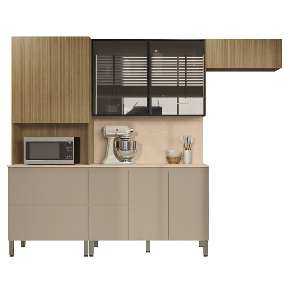 Armário de Cozinha CP05 Com Tampo 120cm Minsk Vanilla/Freijó Z06 - Mpozenato