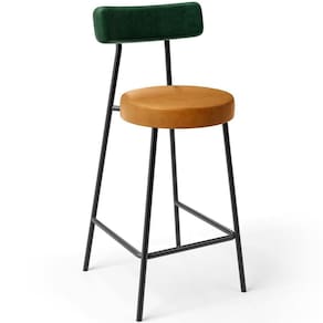 Banqueta Baixa Cozinha Sala Jantar Bancada Milão L02 Facto Verde Couríssimo Whisky