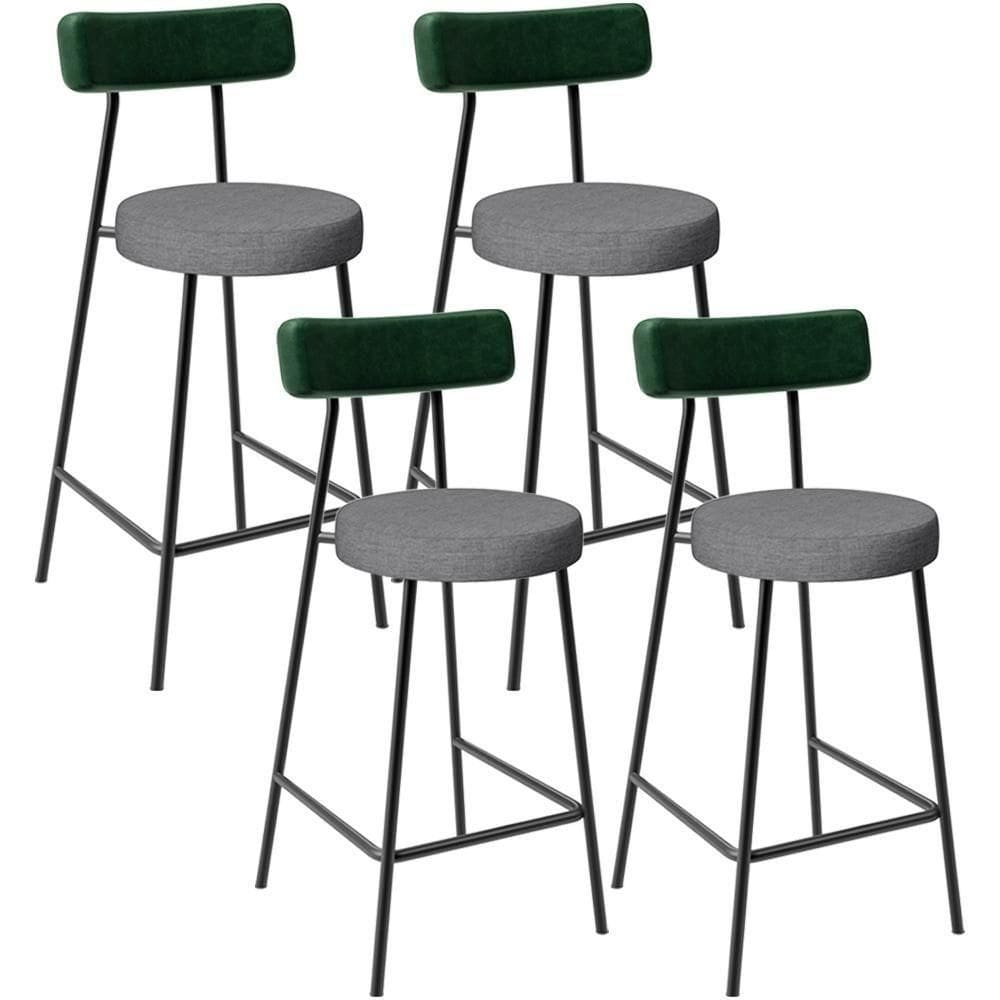 Kit 04 Banquetas Baixa Cozinha E Sala Jantar Bancada Milão L02 Facto Verde Cinza Escuro