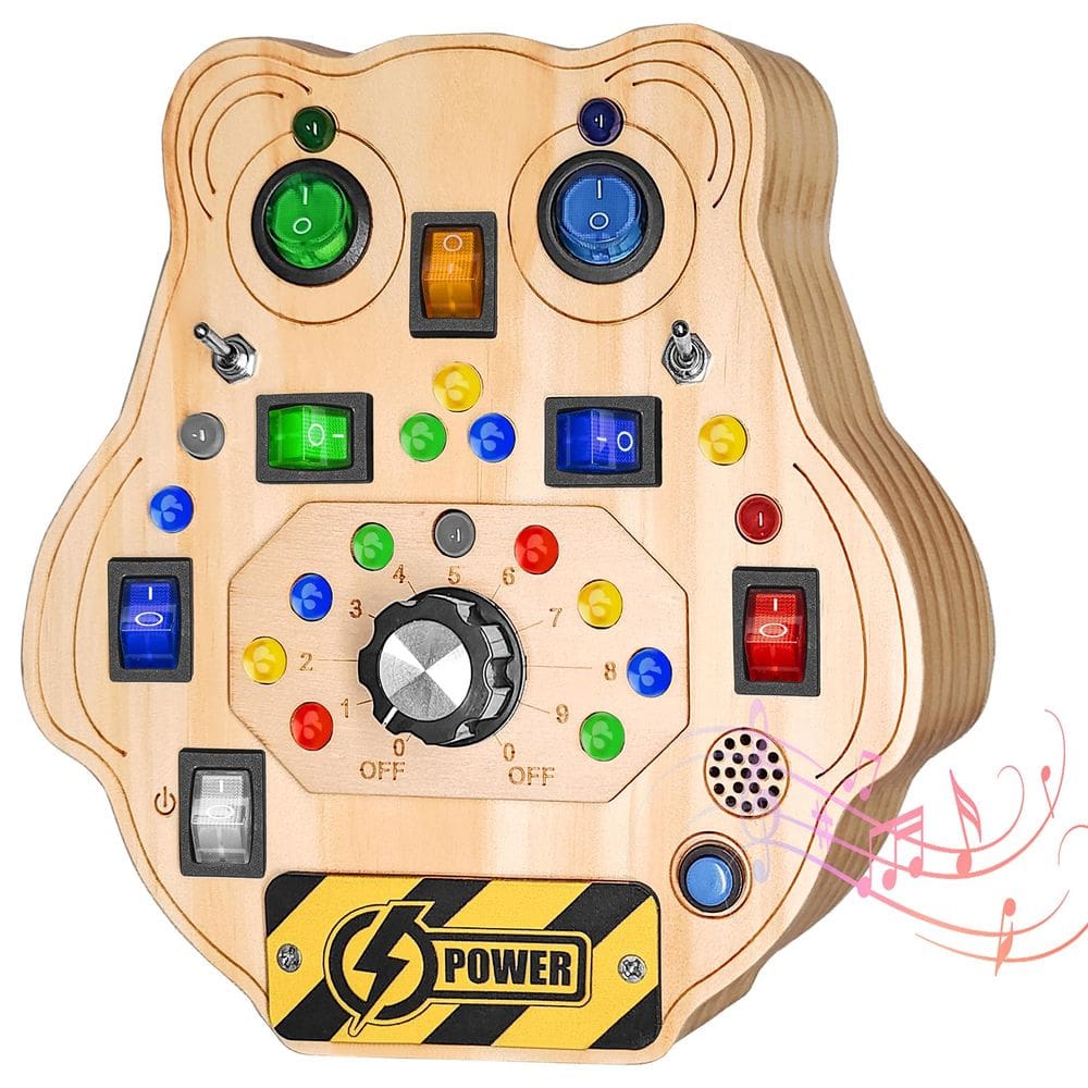 Brinquedo sensorial Mifine Busy Board com luz LED para crianças de 3 anos ou mais