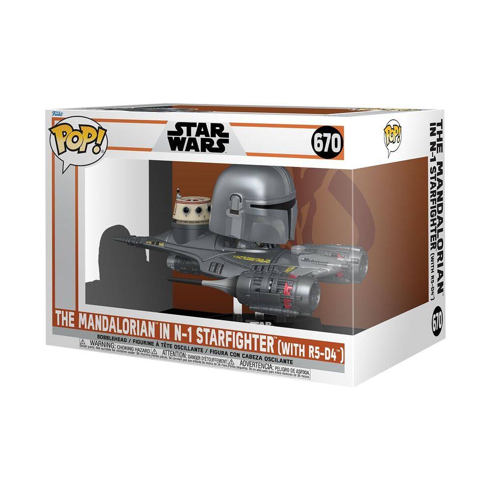 Funko Pop! Pilote o Super Deluxe The Mandalorian em N-1 Starfighter