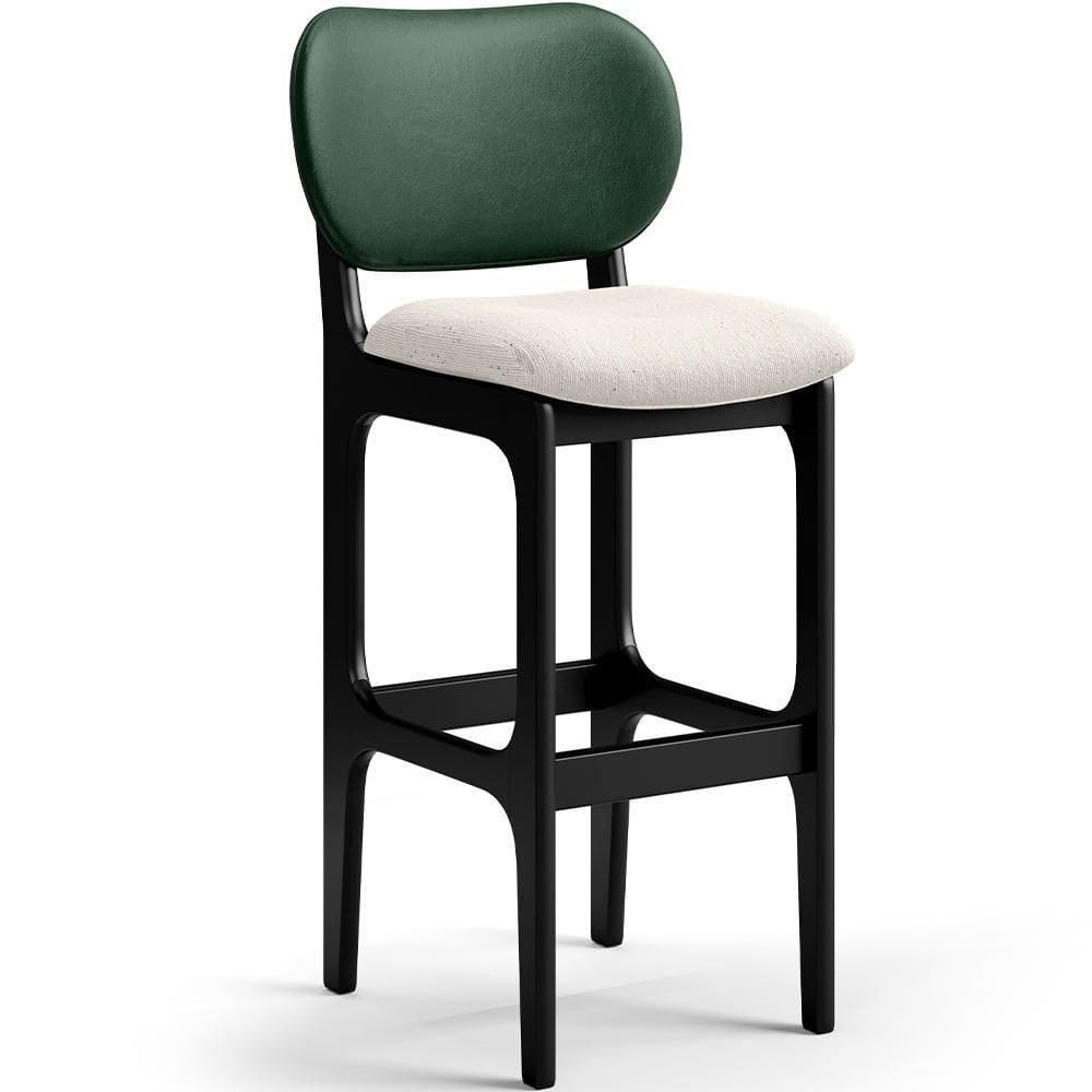 Banqueta Alta Cozinha Betta L02 Preto Verde Cru