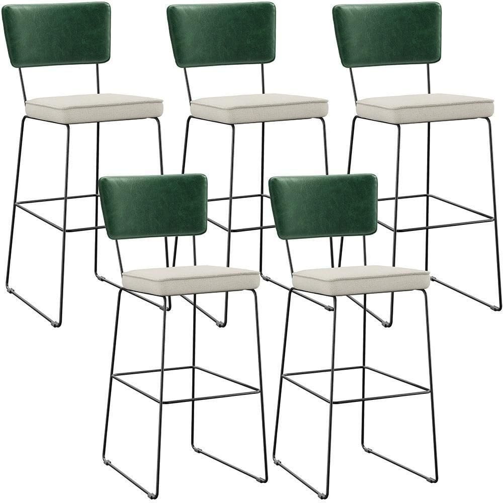Kit 05 Banquetas Altas Allana L02 Verde Musgo Champagne