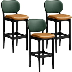 Kit 3 Banquetas Alta Betta Preto Facto Verde Whisky