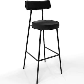 Banqueta Alta Cozinha Sala Jantar Milão F01 Preto