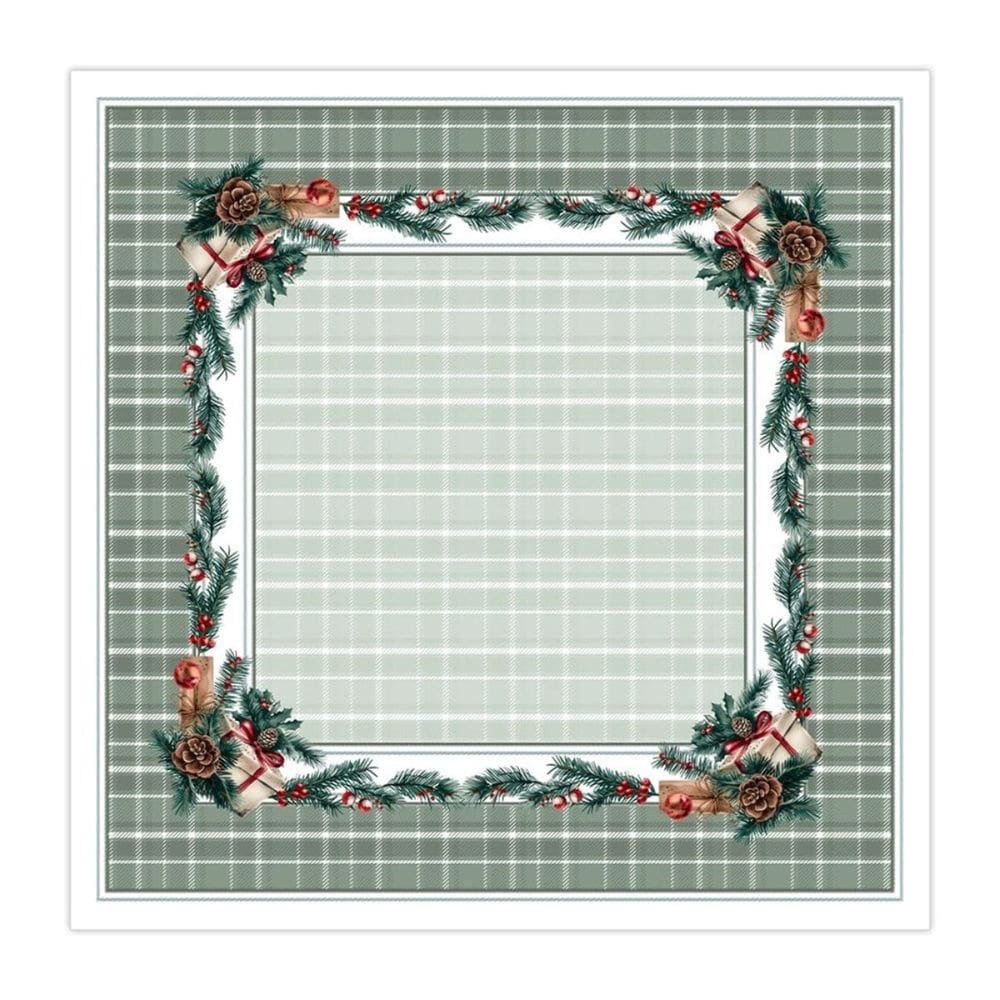 Toalha De Mesa Natalina Presentes e Pinhas 1,40x140cm 197037
