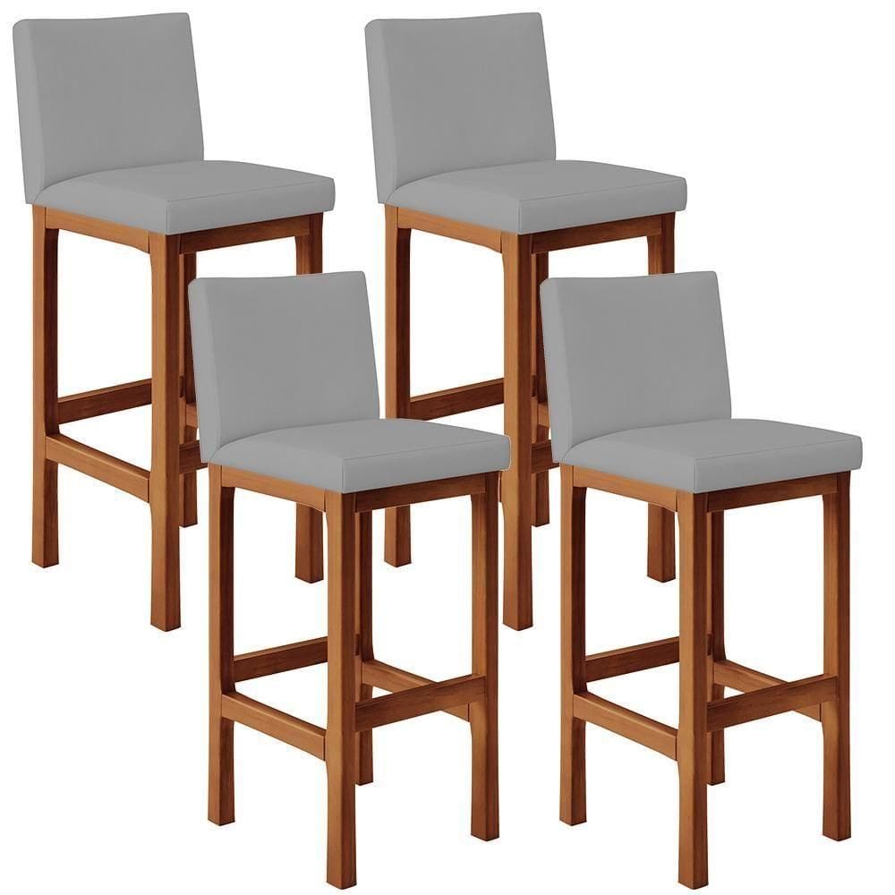Kit 04 Banquetas Altas Alya Facto Cinza
