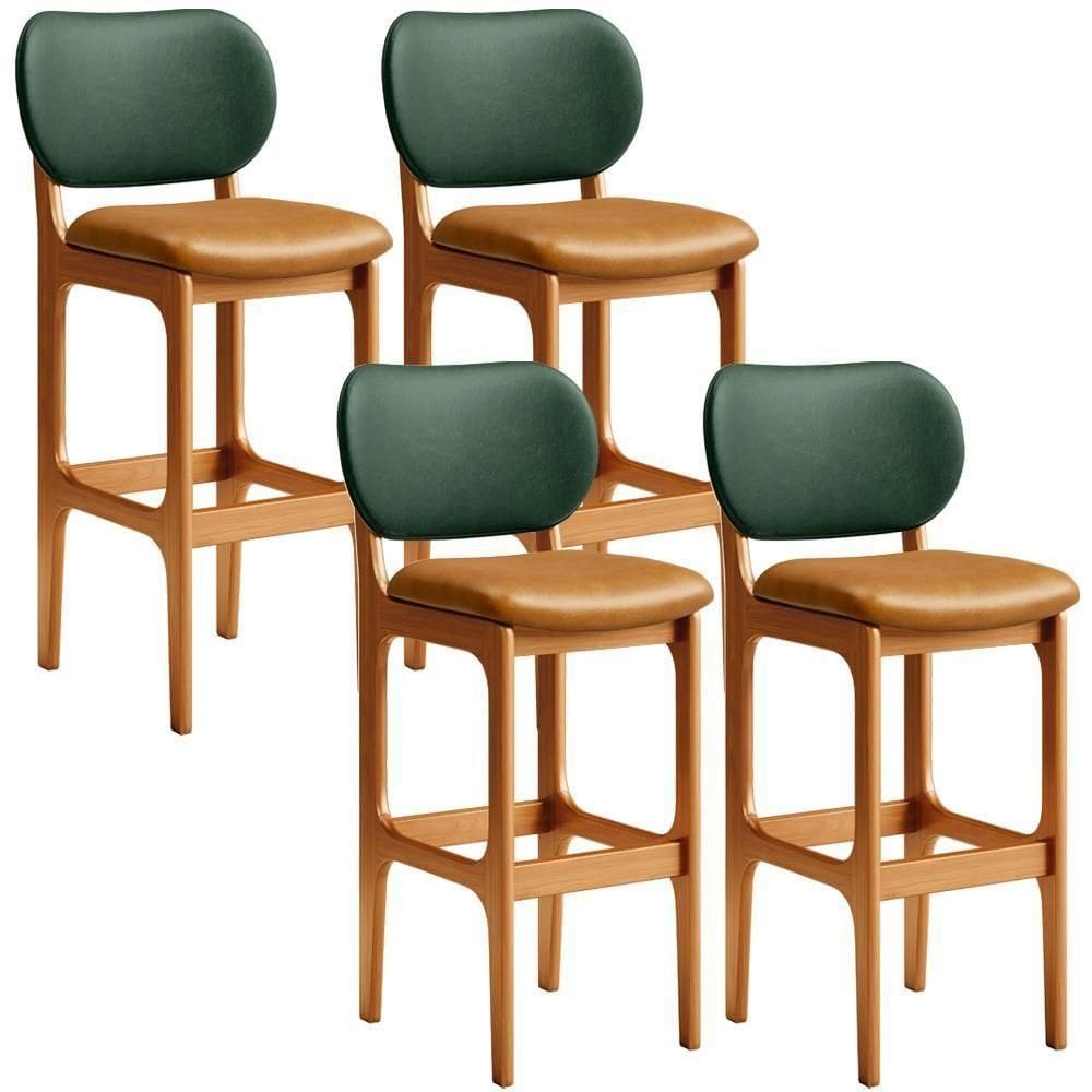 Kit 4 Banquetas Alta Betta Imbuia Facto Verde Whisky