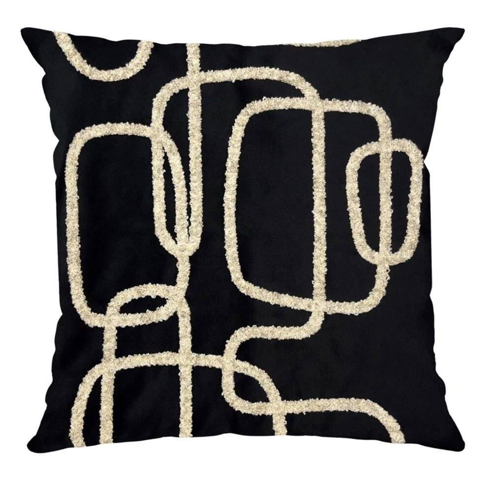 Almofada Luxor Black White 330 Bordado 50x50cm Belchior