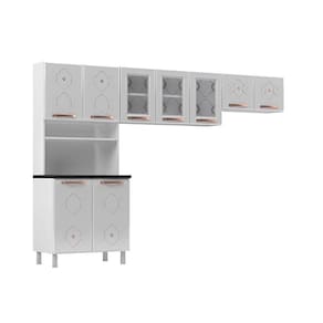 Kit De Cozinha Compacta Mirage Aço 3 Peças (2 Aéreos + 1 Paneleiro) Czc40 Branco - Telasul