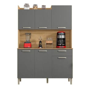 Kit De Cozinha 1 Gaveta E 6 Portas Dora Freijó Gris