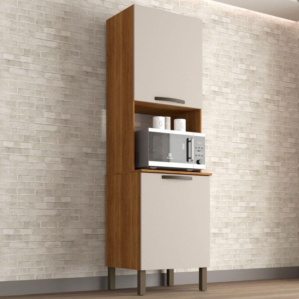 Cozinha Torre Quente Valência Branco Salleto Móveis Cinamomo Com Off White