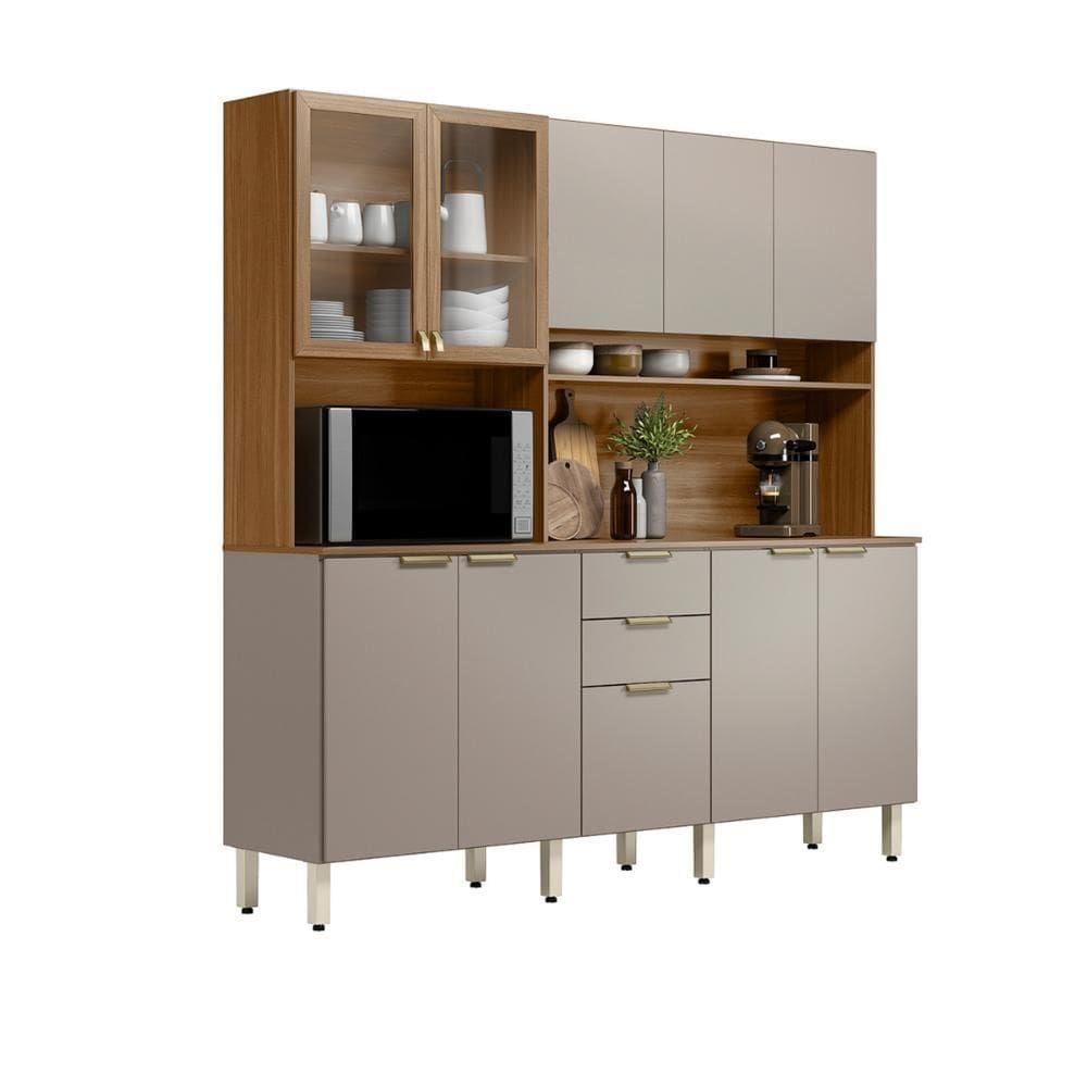 Cozinha Compacta 10 Portas Benfica Amêndola Nude Prime