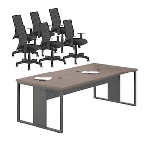 Conjunto Mesa E Cadeiras Para Escritório Hanói Freijó Preto