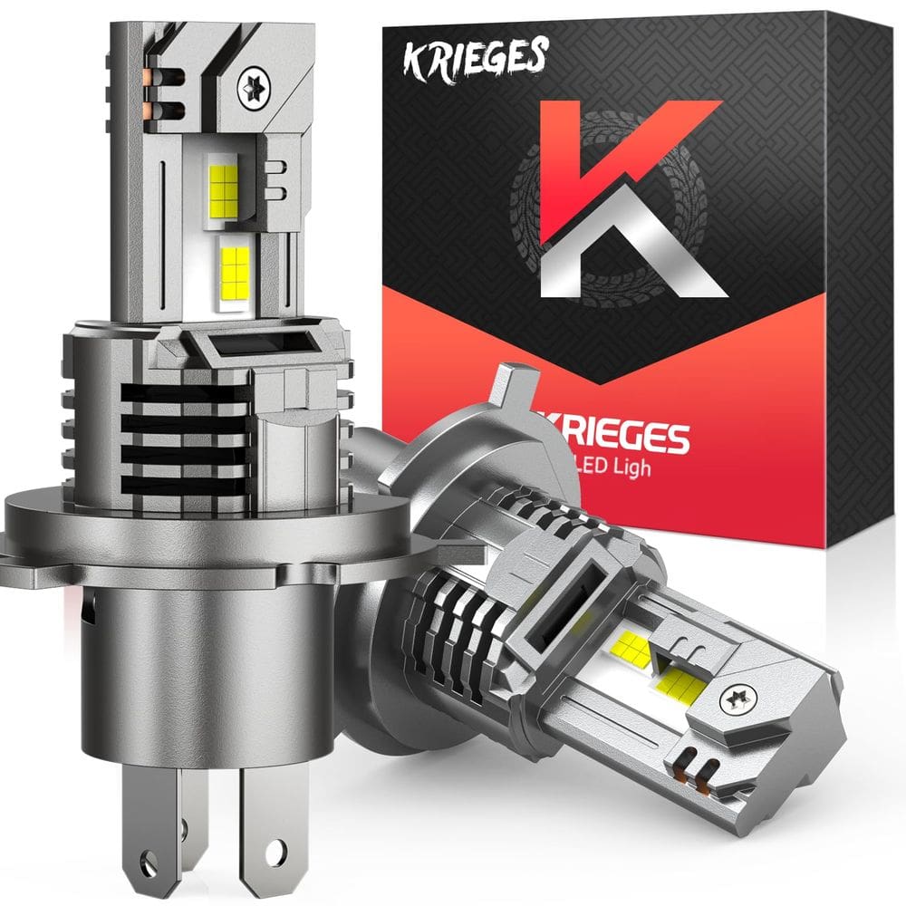 Lâmpada de neblina LED Krieges H4/9003 2ª geração [30000LM e 6500K] 120W