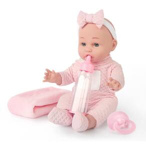 Baby Doll Chyyeerkidd 12" com chupeta, mamadeira e cobertor