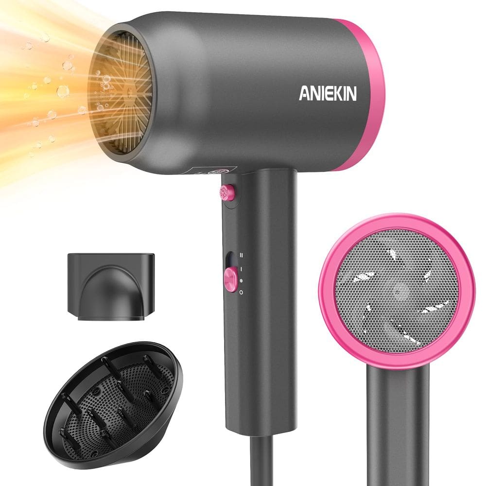 Secador de cabelo ANIEKIN 1875W Ionic com difusor e concentrador