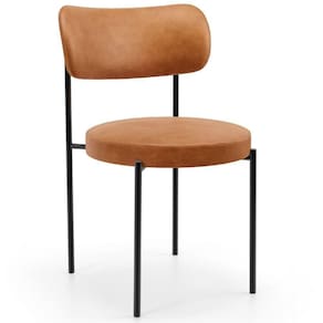 Cadeira Decorativa Estofada Para Sala De Jantar Louise L02 Couríssimo Canela - Lyam Decor