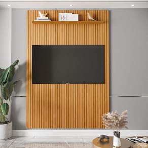 Painel Ripado 3d Para Tv Até 75 Polegadas Print 180cm Cor:cedro Cedro