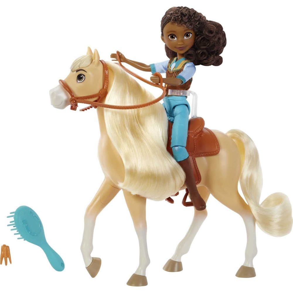 Boneca Cavaleira DreamWorks Spirit Pru com Cavalo e Acessórios +3 anos