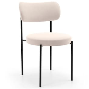 Cadeira Decorativa Estofada Para Sala De Jantar Louise L02 Suede Bege - Lyam Decor