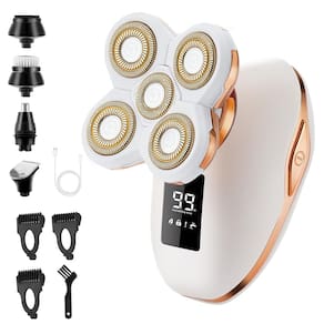 Barbeador elétrico BestMal 5D para depilação facial 5 em 1 úmido/seco