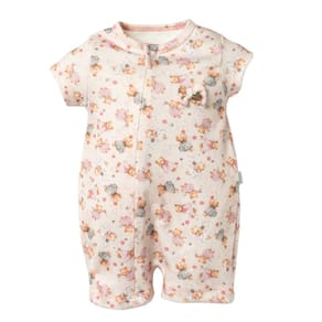 Macacão Bebê Menina Curto com Zíper Rosa Aurora - Hug