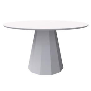 Mesa Jantar 6 Lugares 1,35m Tampo Vidro Off White New Ceval