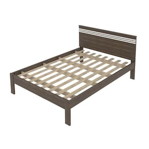 Cama De Casal Madeira Cm8009 Nogal/branco