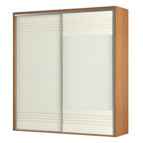 Guarda Roupa Casal 223Cm 2 Portas De Correr 100% Mdf Tw602 Freijó/Off White