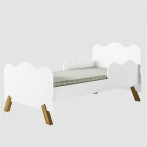 Cama Infantil Angel Branca Com Colchão