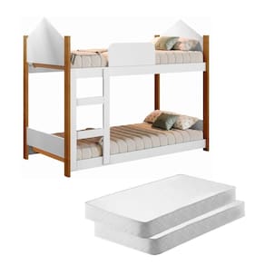 Mini Beliche Infantil Casa Samuel Branco Com Colchões