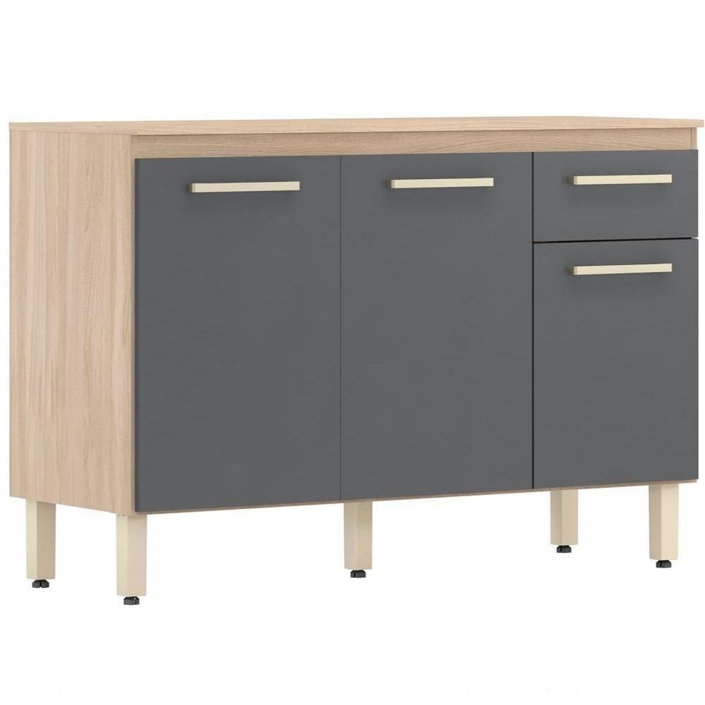 Balcao Para Cozinha 120 Cm Dama 93101 Avena Grafito