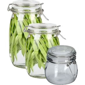 Kit 9 Potes De Vidro Hermético Vedação Mantimentos Conserva