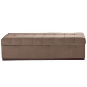 Baú Recamier Gomado Herval Mh-3724 140 Cm (largura) Madeira Eucalipto Estofado Marrom Base Imbuia