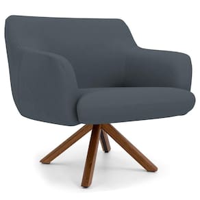 Poltrona Giratória Base Giromad Madeira Jade Corano Cinza