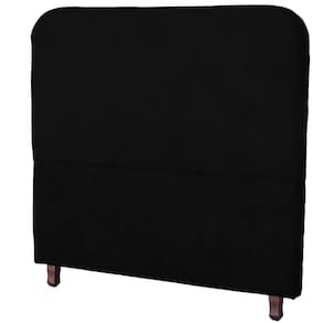 Cabeceira Casal Queen Estofada Para Cama Box Lizza Veludo Cor Preto