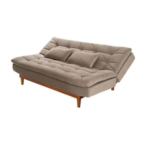 Sofá Cama Dubai 3 Lugares Império Reclinável Casal Pés Madeira Espuma Especial D33 Madero Chocolate 377