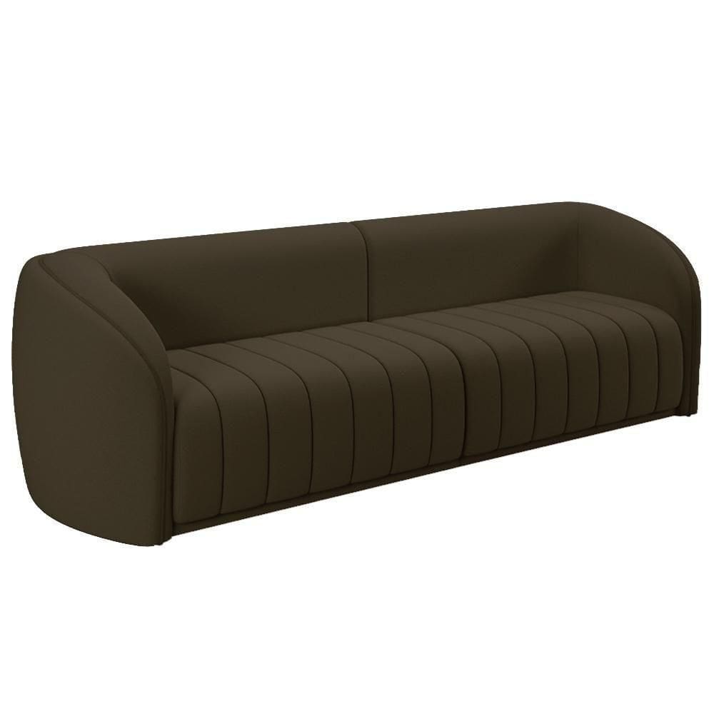 Sofá 04 Lugares Para Sala De Estar 252 Cm Lazio M03 Veludo Marrom - Lyam Decor