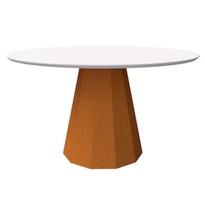 Mesa De Jantar 6 Lugares 1,35m Tampo Vidro Ypê Off White